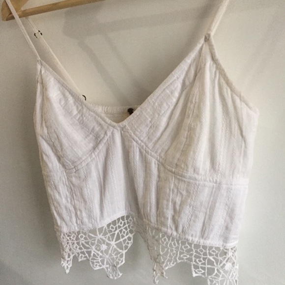 Free People Crop Top Bralette with Crocheted Hem - Picture 4 of 5